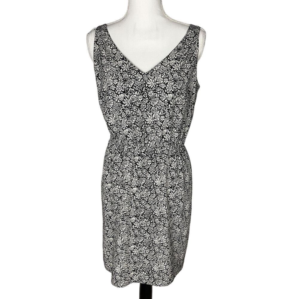 LOFT Tunic Dress Size‎ S Floral Women Pullover Floral Elastic Waist V Neck Dress